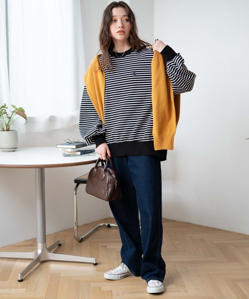 U.S. POLO ASSN.（ユーエスポロアッスン）の「∴WEGO/U.S. POLO ASSN.別注だぼそでワンポイントスウェット【WEB限定】（スウェット・レディース・グレー系その他/スミクロ/ブラック系その他5/ナチュラル・FREE）」の6枚目の写真