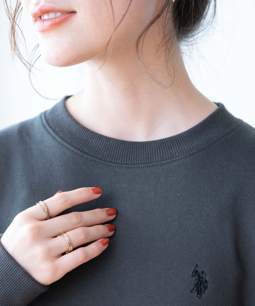 U.S. POLO ASSN.（ユーエスポロアッスン）の「∴WEGO/U.S. POLO ASSN.別注だぼそでワンポイントスウェット【WEB限定】（スウェット・レディース・グレー系その他/スミクロ/ブラック系その他5/ナチュラル・FREE）」の9枚目の写真