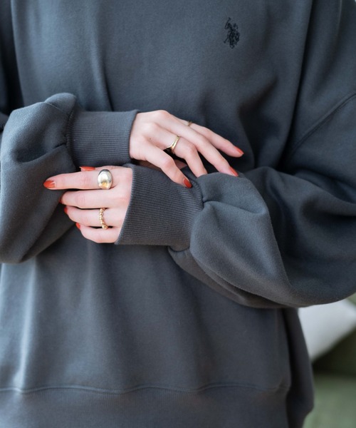 U.S. POLO ASSN.（ユーエスポロアッスン）の「∴WEGO/U.S. POLO ASSN.別注だぼそでワンポイントスウェット【WEB限定】（スウェット・レディース・グレー系その他/スミクロ/ブラック系その他5/ナチュラル・FREE）」の10枚目の写真