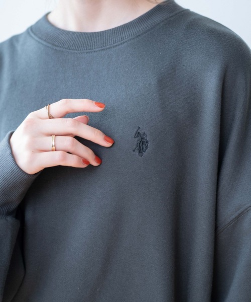 U.S. POLO ASSN.（ユーエスポロアッスン）の「∴WEGO/U.S. POLO ASSN.別注だぼそでワンポイントスウェット【WEB限定】（スウェット・レディース・グレー系その他/スミクロ/ブラック系その他5/ナチュラル・FREE）」の11枚目の写真