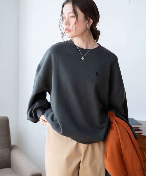 U.S. POLO ASSN.（ユーエスポロアッスン）の「∴WEGO/U.S. POLO ASSN.別注だぼそでワンポイントスウェット【WEB限定】（スウェット・レディース・グレー系その他/スミクロ/ブラック系その他5/ナチュラル・FREE）」の15枚目の写真