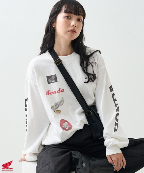 FREAK'S STORE(フリークスストア)の「Honda プリント 長袖Tシャツ(Tシャツ/カットソー・レディース・オフホワイト/ホワイト・フリ-)」の2枚目の写真