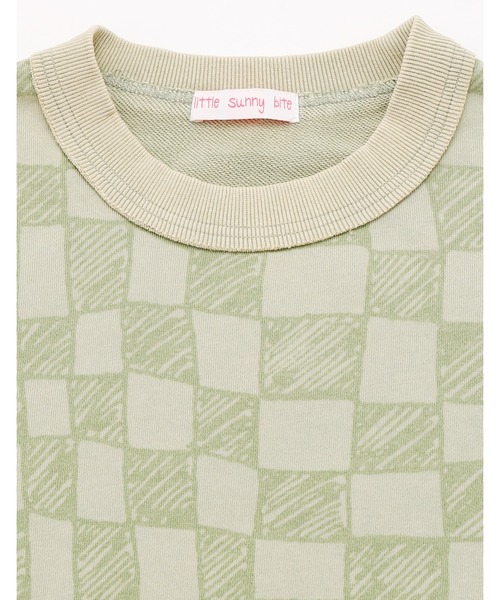 Little sunny bite(リトルサニーバイト)の「《Little sunny bite》Checker sweat top(スウェット・レディース・ホワイト/ピンク/グリーン・SMALL)」の17枚目の写真