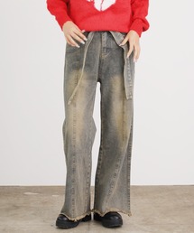 ▲Vintage Washed Ribbon Denim / ウォッシュ加工リボンデニムパンツ