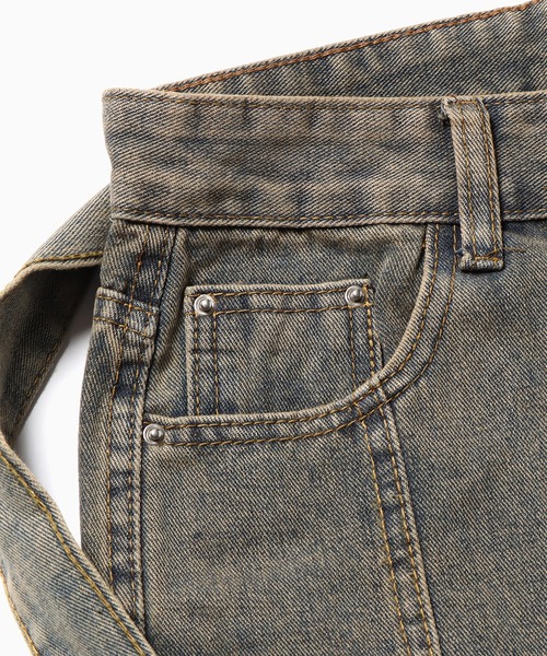 Chick（チック）の「▲Vintage Washed Ribbon Denim / ウォッシュ加工リボンデニムパンツ（デニムパンツ・レディース・ブルー・L/M/S）」の10枚目の写真