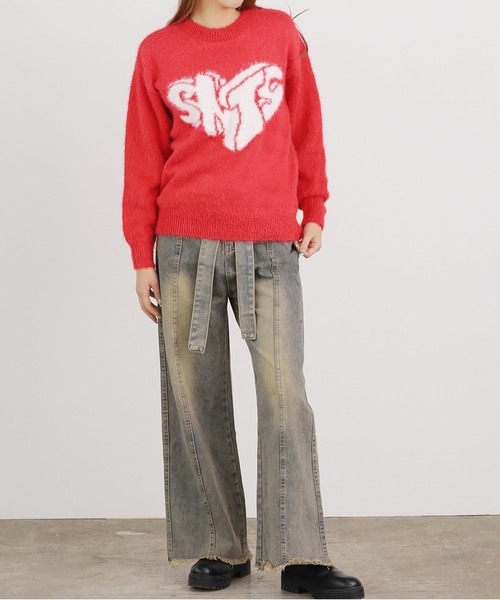 Chick（チック）の「▲Vintage Washed Ribbon Denim / ウォッシュ加工リボンデニムパンツ（デニムパンツ・レディース・ブルー・L/M/S）」の18枚目の写真