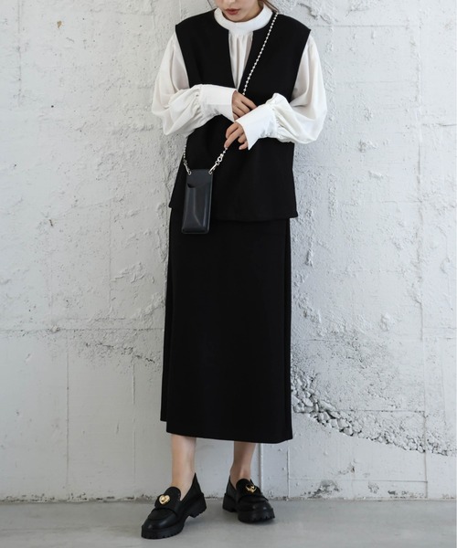 AMELY(エミリー)の「ノースリーブセットアップ(セットアップ・レディース・グリーン/ベージュ/ブラウン/ブラック・M/L)」の2枚目の写真