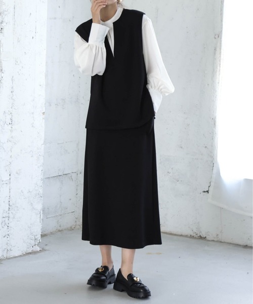 AMELY(エミリー)の「ノースリーブセットアップ(セットアップ・レディース・グリーン/ベージュ/ブラウン/ブラック・M/L)」の5枚目の写真