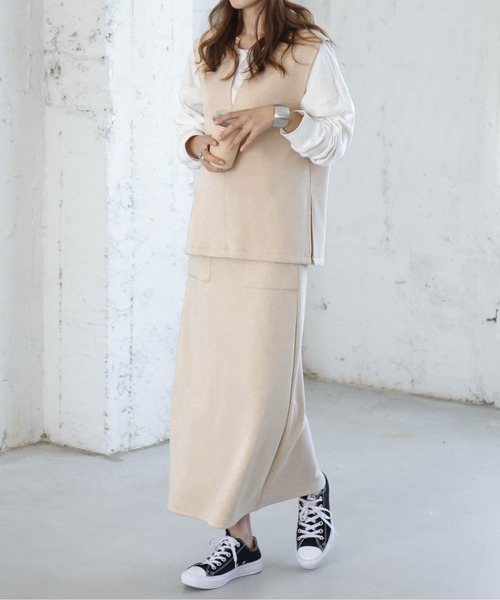 AMELY(エミリー)の「ノースリーブセットアップ(セットアップ・レディース・グリーン/ベージュ/ブラウン/ブラック・M/L)」の11枚目の写真