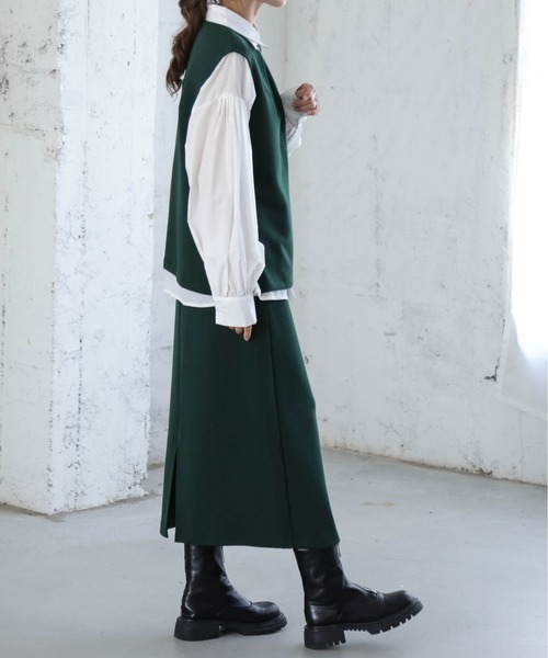 AMELY(エミリー)の「ノースリーブセットアップ(セットアップ・レディース・グリーン/ベージュ/ブラウン/ブラック・M/L)」の15枚目の写真