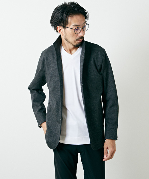 MEN'S MELROSE（メンズメルローズ）の「SUPERTEXジャージーカバーオールジャケット（カバーオール・メンズ・チャコールグレー/ネイビー・4/5/3/2）」の2枚目の写真