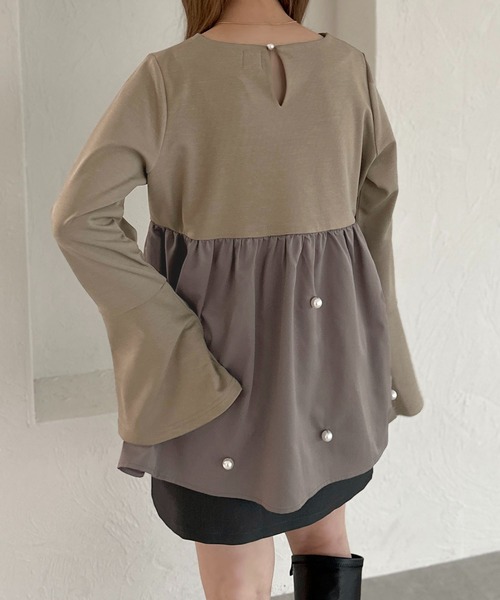 apres jour clair(アプレジュールクレア)の「【apres jour clair】パールペプラムトップス【ZOZOTOWN限定アイテム】(シャツ/ブラウス・レディース・ブラウン系その他/ブラック/グレイッシュベージュ・フリー/X-LARGE)」の19枚目の写真