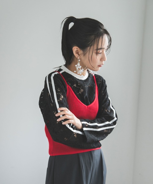 bohmal（ボマール）の「リバーシブルニットキャミビスチェ（キャミソール・レディース・レッド/アイボリー/ブラック・FREE）」の5枚目の写真