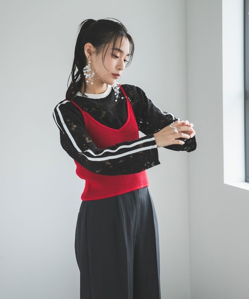 bohmal（ボマール）の「リバーシブルニットキャミビスチェ（キャミソール・レディース・レッド/アイボリー/ブラック・FREE）」の6枚目の写真