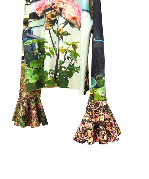 【NON TOKYO】プリントリブフレアスリーブカットソー お値下げ中☺︎NON TOKYO プリントリブフレアスリーブカットソー