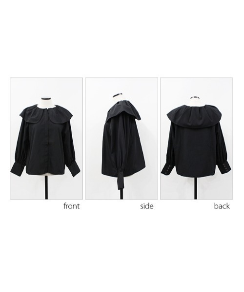 MODE ROBE(モードローブ)の「ビッグカラーブラウス(シャツ/ブラウス・レディース・ブラック/ホワイト・FREE)」の19枚目の写真