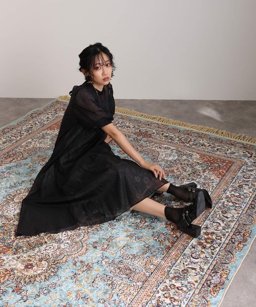 オケージョンドレス　パーティードレス　同窓会　セレモニー　結婚式　二次会 成人式 ニアナ niana フラワーレースノットデザインドレス パーティードレス