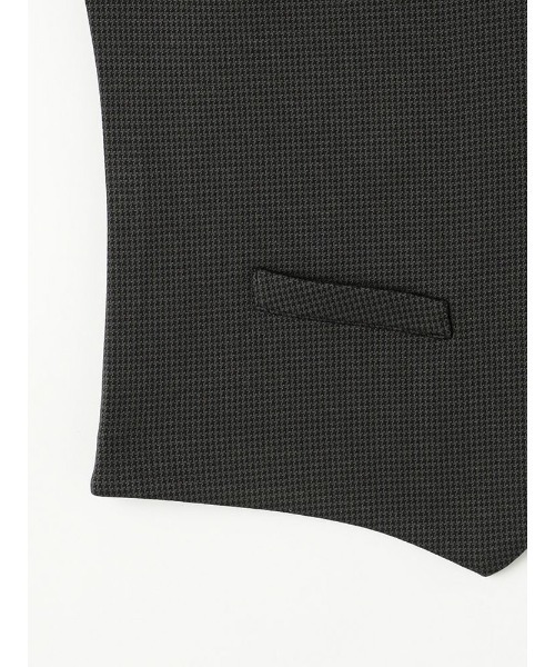 Perfect Suit FActory（パーフェクトスーツファクトリー）の「TRANS CONTINENTS　フロントクラシック　ニットジレ　千鳥　グレー/クロシロ（ベスト・メンズ・チャコールグレー/ブラック×ホワイト・L/M/LL）」の12枚目の写真