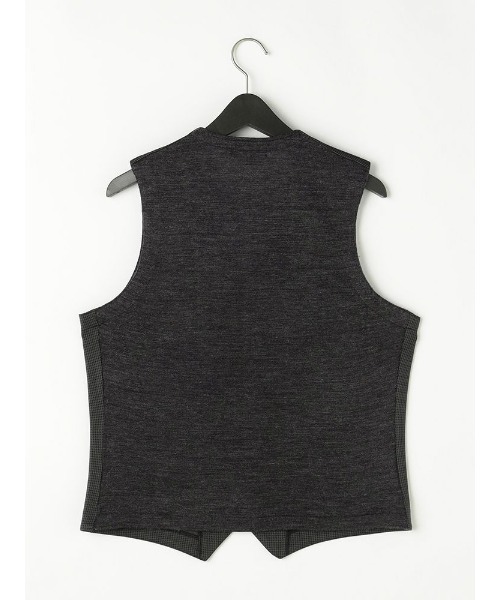 Perfect Suit FActory（パーフェクトスーツファクトリー）の「TRANS CONTINENTS　フロントクラシック　ニットジレ　千鳥　グレー/クロシロ（ベスト・メンズ・チャコールグレー/ブラック×ホワイト・L/M/LL）」の9枚目の写真