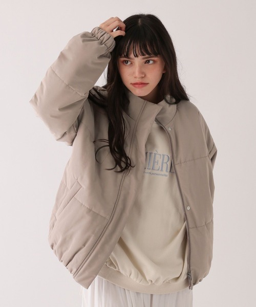 GLOBAL WORK（グローバルワーク）の「大人見え洗えるパファー/AND YUA ANY/193243（その他アウター・キッズ・ブルー/アイボリー/モカ/ブラック・150cm/160cm）」の3枚目の写真