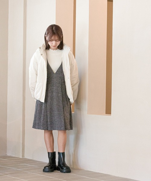 GLOBAL WORK（グローバルワーク）の「大人見え洗えるパファー/AND YUA ANY/193243（その他アウター・キッズ・ブルー/アイボリー/モカ/ブラック・150cm/160cm）」の6枚目の写真