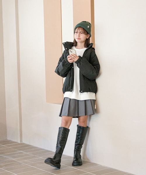 GLOBAL WORK（グローバルワーク）の「大人見え洗えるパファー/AND YUA ANY/193243（その他アウター・キッズ・ブルー/アイボリー/モカ/ブラック・150cm/160cm）」の8枚目の写真