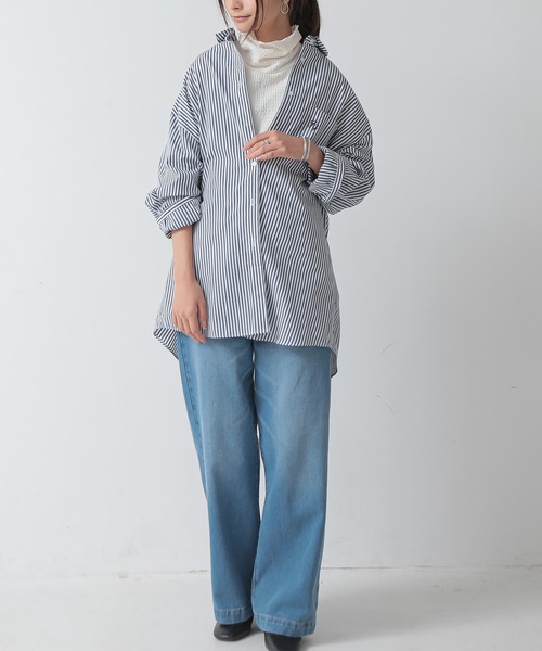 and it_（アンドイット）の「カットシャーリングメロータートル長袖Tシャツ（Tシャツ/カットソー・レディース・グレイッシュベージュ/アイボリー/ブラック・M）」の8枚目の写真