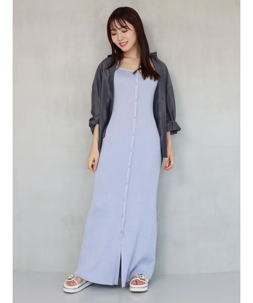 MERCURYDUO（マーキュリーデュオ）の「バックスリットシアーシャツ（シャツ/ブラウス・レディース・ベージュ/オレンジ/ラベンダー/チャコールグレー/オフホワイト/ピンク/ライム・FREE）」の10枚目の写真