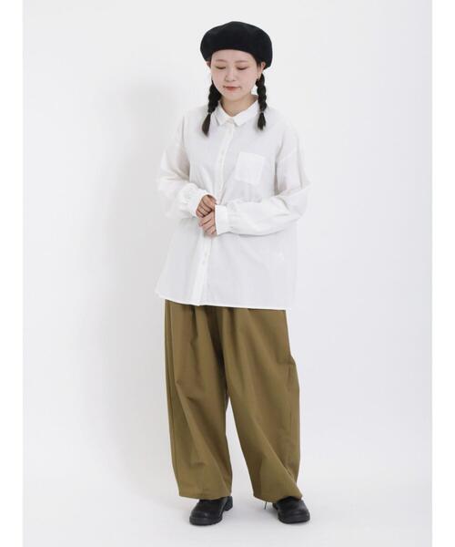 Samansa Mos2（サマンサ モスモス）の「【保温加工】二つ並び釦レギュラーカラーシャツ（シャツ/ブラウス・レディース・チャコールグレー/ネイビー/ブラック/オフホワイト・F）」の14枚目の写真