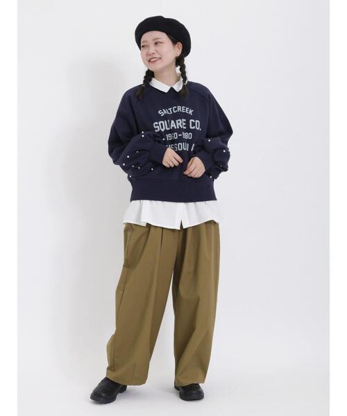 Samansa Mos2（サマンサ モスモス）の「【保温加工】二つ並び釦レギュラーカラーシャツ（シャツ/ブラウス・レディース・チャコールグレー/ネイビー/ブラック/オフホワイト・F）」の16枚目の写真