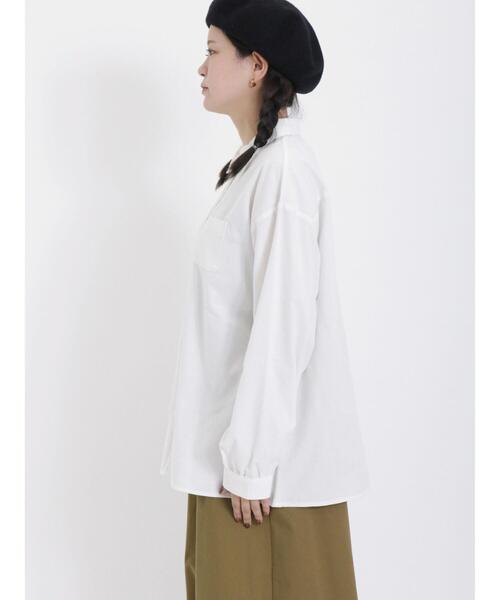 Samansa Mos2（サマンサ モスモス）の「【保温加工】二つ並び釦レギュラーカラーシャツ（シャツ/ブラウス・レディース・チャコールグレー/ネイビー/ブラック/オフホワイト・F）」の18枚目の写真