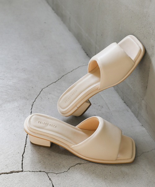 select MOCA(セレクトモカ)の「スクエアパテッドサンダル(サンダル・レディース・ブラック/ライトベージュ・SMALL/MEDIUM/LARGE)」の3枚目の写真