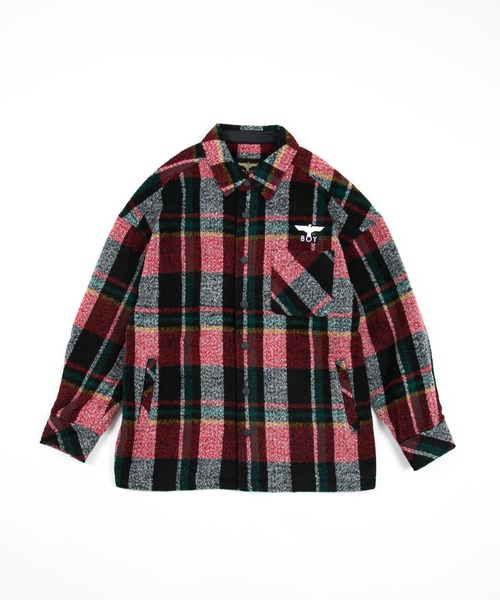 BOY LONDON(ボーイロンドン)の「【BOY LONDON】SHAGGY CHECK COACH JACKET(ブルゾン・メンズ・レッド・L/XL)」の1枚目の写真