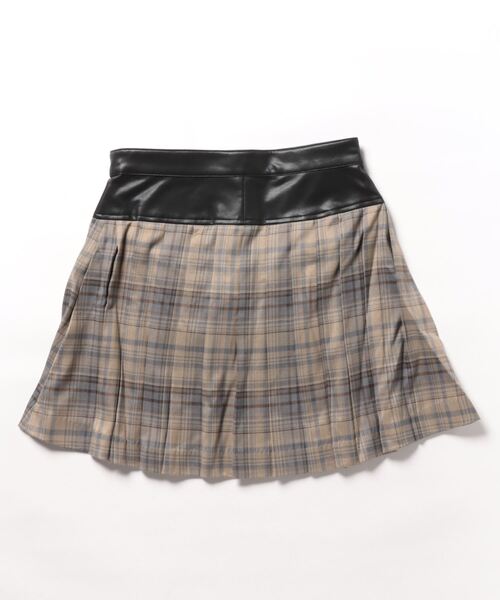 スカート Uenui check pleats skirt asymmetry frill pleats skirt – Uenui