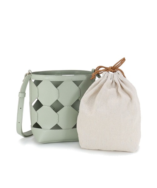 MIAN （ミアン）の「パネル切替ミニショルダーバッグ（ショルダーバッグ・レディース・ミント/ブラック/アイボリー・FREE）」の6枚目の写真