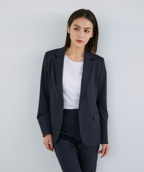 【セール】シルクウールテーラードジャケット【セットアップ対応】（テーラードジャケット）｜INED（イネド）