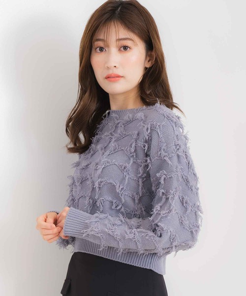 NOELA(ノエラ)の「フリンジニット(ニット/セーター・レディース・オフホワイト/ブルー/ブラック・フリー)」の9枚目の写真