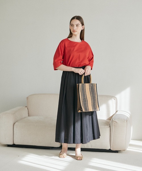 INED CLARO（イネドクラロ）の「リネンコットンフレアスカート【セットアップ対応】（スカート・レディース・ブラック/ブルー/オレンジ・フリー）」の17枚目の写真