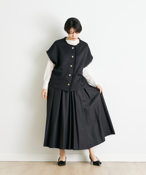 INED CLARO（イネドクラロ）の「リネンコットンフレアスカート【セットアップ対応】（スカート・レディース・ブラック/ブルー/オレンジ・フリー）」の21枚目の写真