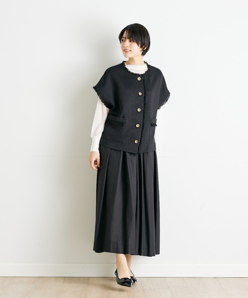 INED CLARO（イネドクラロ）の「リネンコットンフレアスカート【セットアップ対応】（スカート・レディース・ブラック/ブルー/オレンジ・フリー）」の22枚目の写真