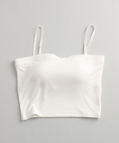 A part by（アパートバイ）の「【カップ取り外せる】レーヨンカップツキベアキャミソール（キャミソール・レディース・ライトグレー/ブラック/オフホワイト・FREE）」の2枚目の写真