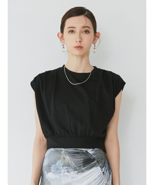 MURUA（ムルーア）の「タックワイドショルダートップス（Tシャツ/カットソー・レディース・ブラック/ホワイト/ブルー/モカ・FREE）」の10枚目の写真