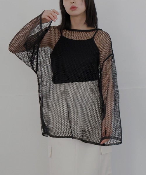 LIAN（リアン）の「ラメメッシュニットプルオーバー（ニット/セーター・レディース・ブラック/ピンク/シルバー・FREE）」の19枚目の写真