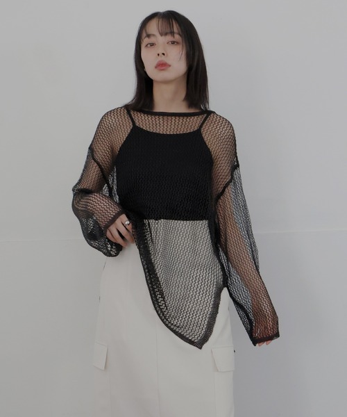LIAN（リアン）の「ラメメッシュニットプルオーバー（ニット/セーター・レディース・ブラック/ピンク/シルバー・FREE）」の14枚目の写真