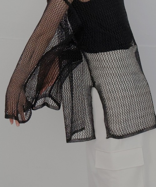 LIAN（リアン）の「ラメメッシュニットプルオーバー（ニット/セーター・レディース・ブラック/ピンク/シルバー・FREE）」の12枚目の写真