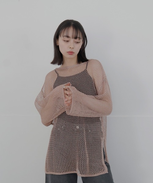 LIAN（リアン）の「ラメメッシュニットプルオーバー（ニット/セーター・レディース・ブラック/ピンク/シルバー・FREE）」の9枚目の写真