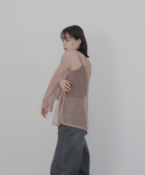 LIAN（リアン）の「ラメメッシュニットプルオーバー（ニット/セーター・レディース・ブラック/ピンク/シルバー・FREE）」の4枚目の写真