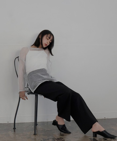 LIAN（リアン）の「ラメメッシュニットプルオーバー（ニット/セーター・レディース・ブラック/ピンク/シルバー・FREE）」の21枚目の写真