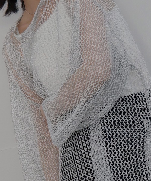 LIAN（リアン）の「ラメメッシュニットプルオーバー（ニット/セーター・レディース・ブラック/ピンク/シルバー・FREE）」の20枚目の写真