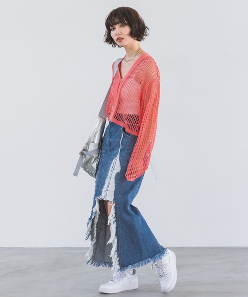 PAGEBOY（ページボーイ）の「ZIPメッシュカーディガン（カーディガン